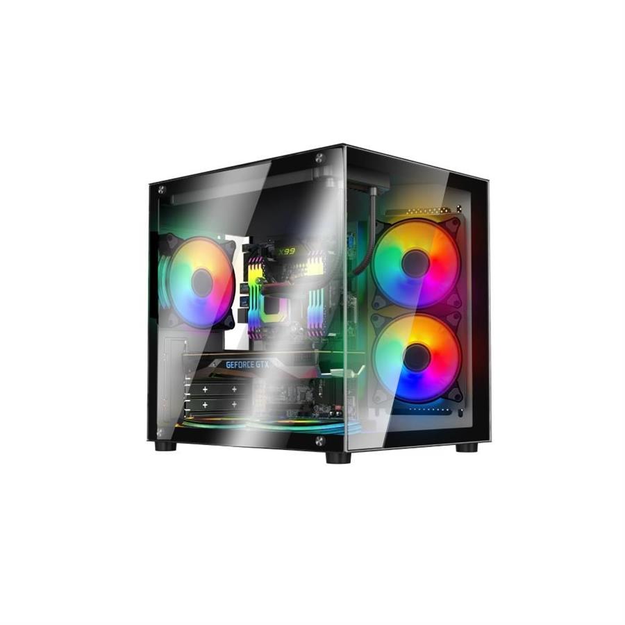 Gabinete Gamer Sentey A8 ZEUS-BLKA Micro ARGB 5 Fanes Black