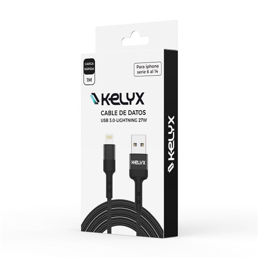Cable Kelyx USB 3.0 a Lightning 27W 1mt Iphone 6 al 14