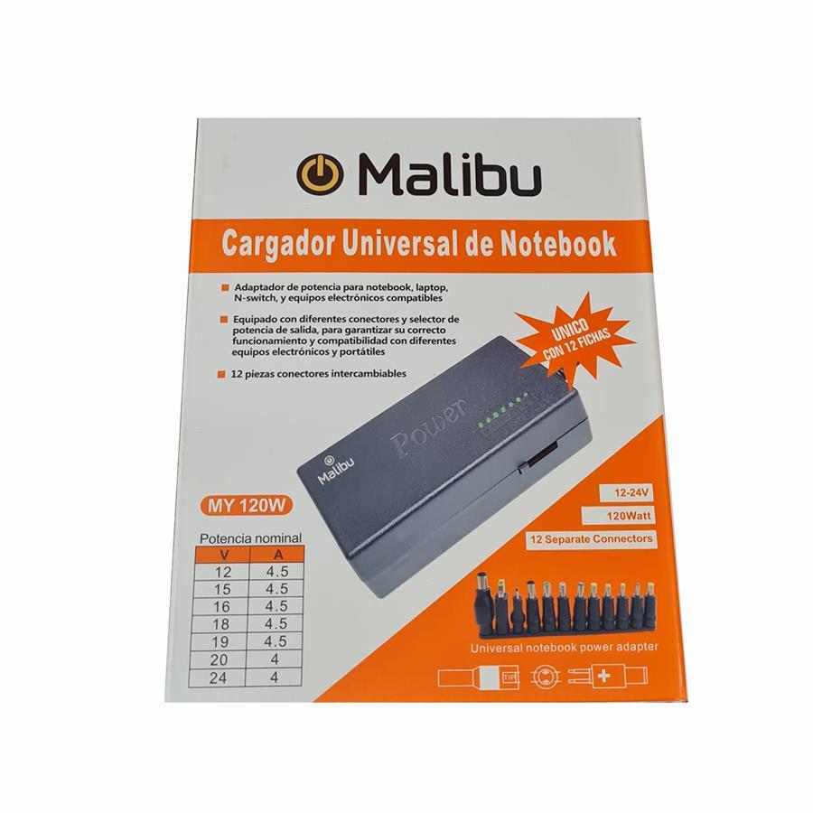 Cargador Universal De Notebook 12 Adaptadores 12-24V Malibu/ Suono 120W