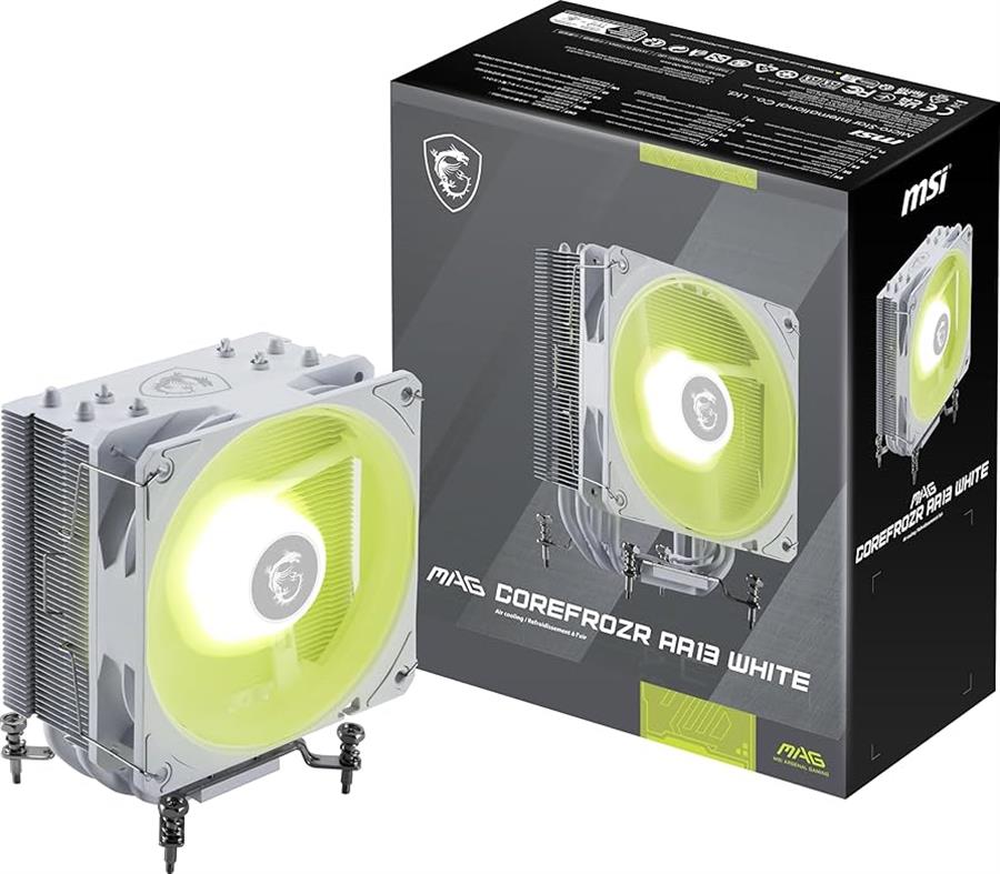 Cooler Cpu Msi Mag Corefrozr Aa13 ARGB 120Mm Blanco White AM4 AM5 Intel TDP 240w