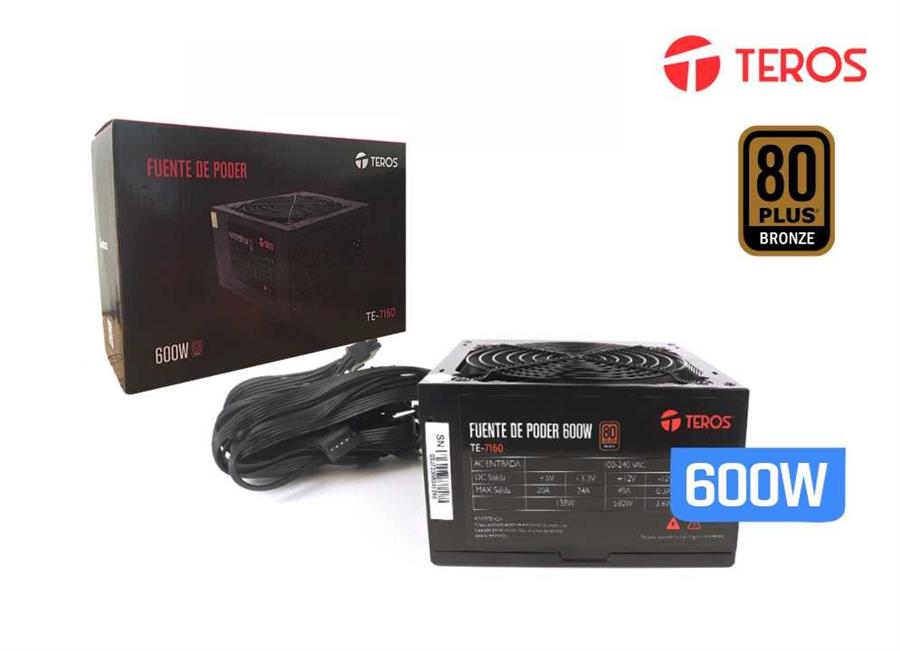 Fuente Teros TE-7160 600w 80 Plus Bronze ATX