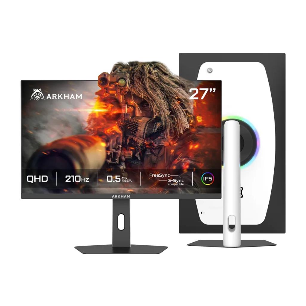 Monitor 27" Arkham Gamer 210hz Ips Resolucion 2K Qhd, 0.5ms Hdmi/DP c/ Parlantes 3w