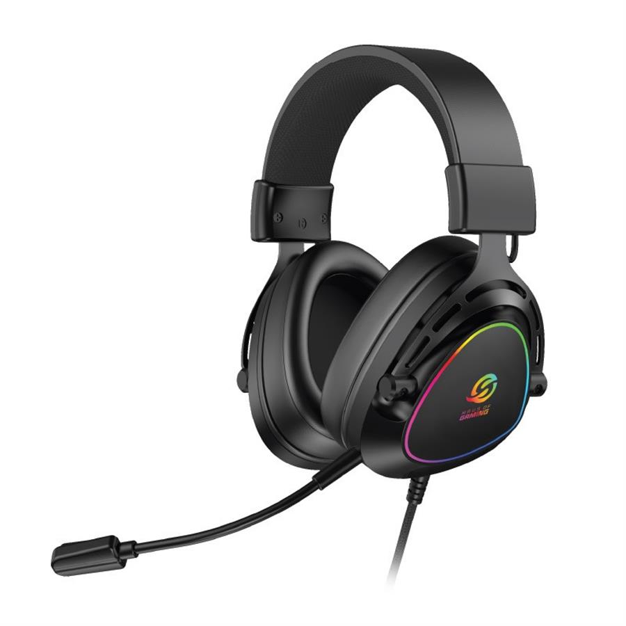 AURICULAR SOLARMAX GHS59B NEGRO PLUG 3.5/USB/RGB/M Cable