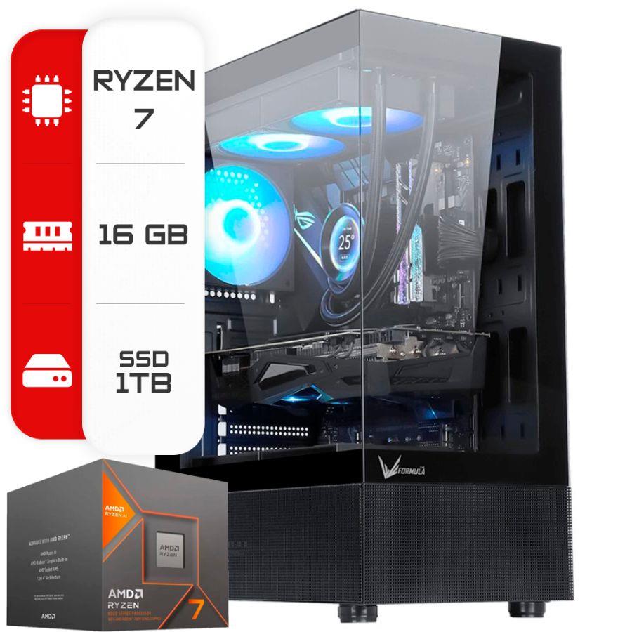 Pc Gamer Ryzen 7 8700G, Placa VIdeo Radeon 780m, 16gb DDR5, SSD 1TB, Gabinete Gamer. Fuente 80Plus