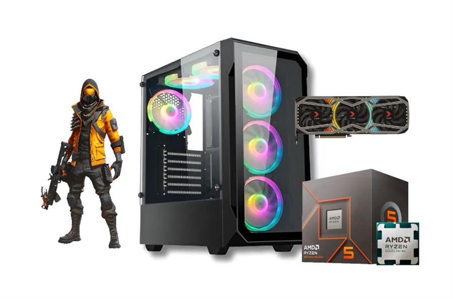Pc GAMER Ryzen 5 8400F, Placa Video RTX 5060, 16gb DDR5, SSD 1TB, Fuente 80+, Gabinete 6 Cooler RGB