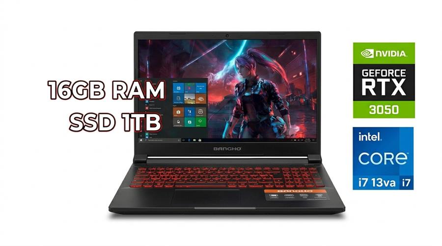 NOTEBOOK  GAMER Core i7-13620H, 16GB, SSD 1TB, Placa Video RTX 3050 FullHD 144hz, BANGHO 15.6" GM-15Z13