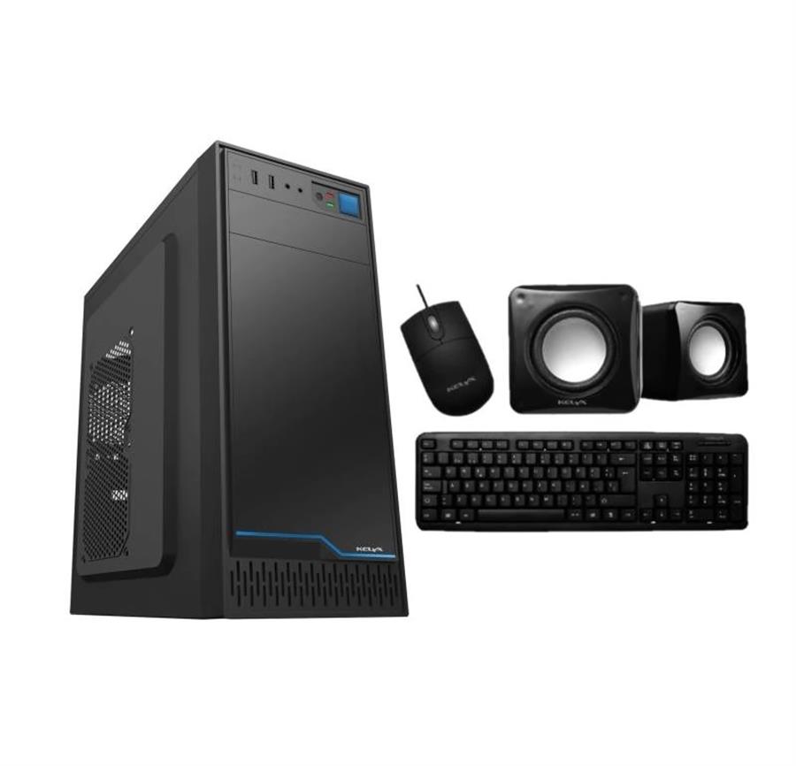 Gabinete Kelyx 728 c/ Kit de Mouse, Teclado, Parlantes y Fuente 500w
