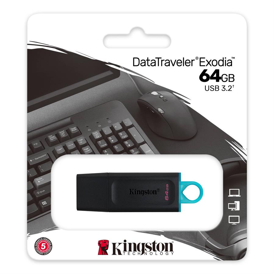 Pendrive Kingston 64gb DataTraveler Exodia 64GB 3.2 Gen 1 Pen drive TIPO C