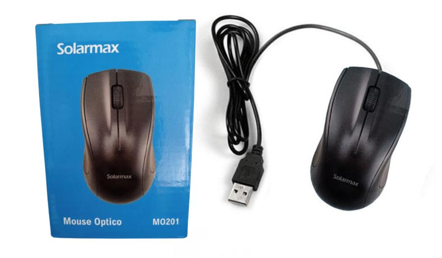 Mouse Optico Usb 3 Botones + Scroll Solarmax Con Cable A Pc