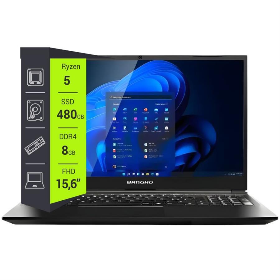Notebook Bangho Bes Pro T5 Ryzen 5 7430U, 8Gb, Ssd480, 15.6" FullHD Windows