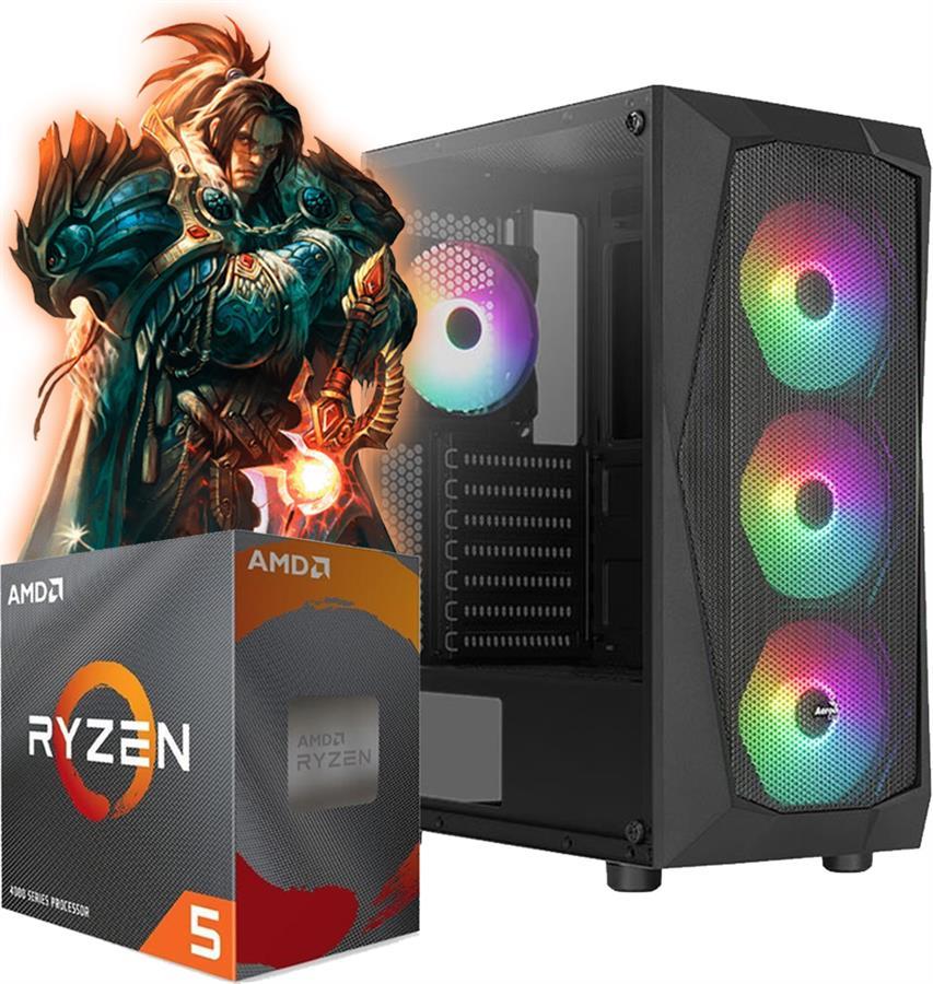 Pc GAMER Ryzen 5 5500, Placa video RX 7600 8gb, RAM 16gb, SSD 1TB, Gabinete RGB, Fuente 80 Plus +